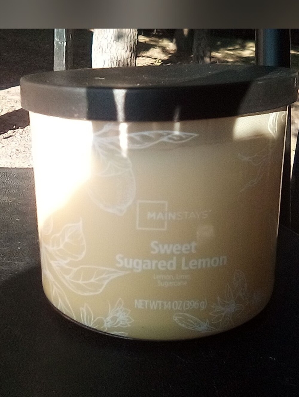 Mainstays Sweet Sugared Lemon Candle - Cream with Black Lid